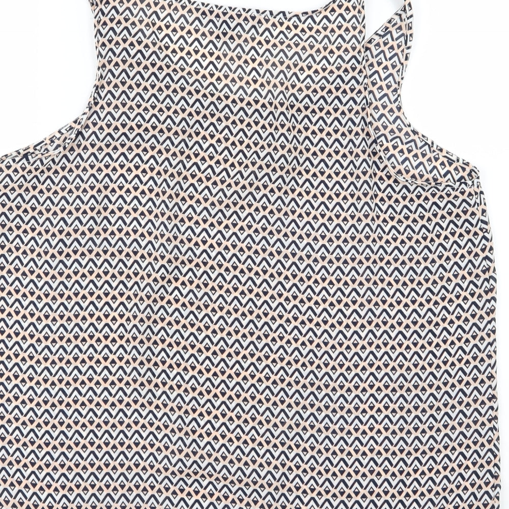 Primark Womens Multicoloured Geometric Chiffon Camisole Blouse Size 14