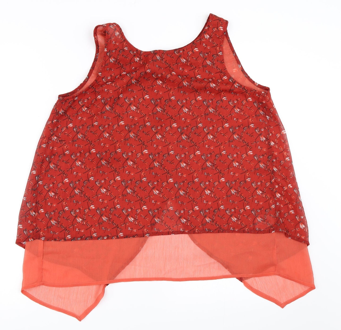 Womens UK Size 10 Preworn Red Basic Blouse
