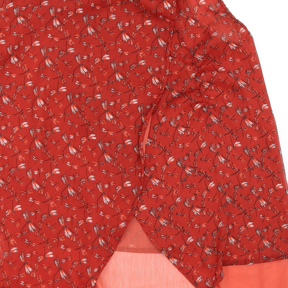 Womens UK Size 10 Preworn Red Basic Blouse