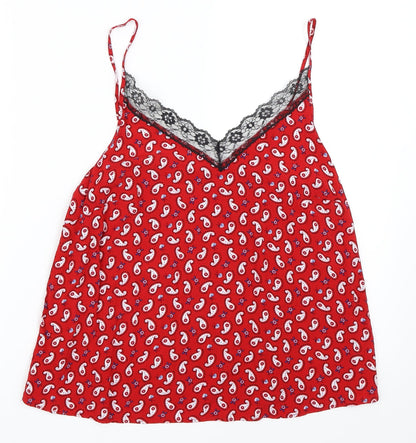 Womens UK Size 12 Papaya Red Camisole Blouse