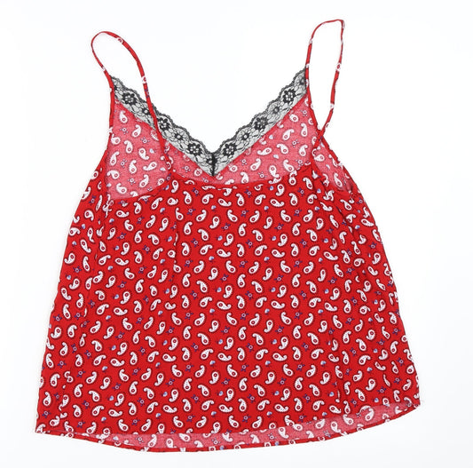Womens UK Size 12 Papaya Red Camisole Blouse