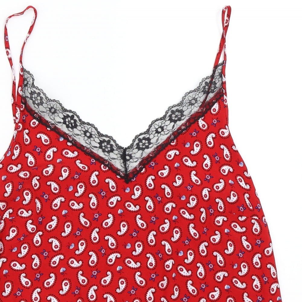 Womens UK Size 12 Papaya Red Camisole Blouse