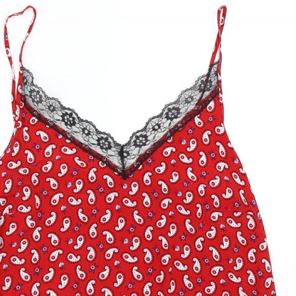 Womens UK Size 12 Papaya Red Camisole Blouse