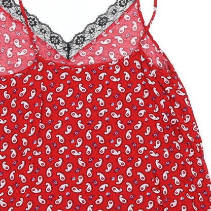 Womens UK Size 12 Papaya Red Camisole Blouse