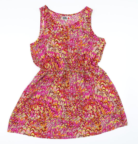Chelsea Girl Womens Pink Geometric  Skater Dress  Size 12