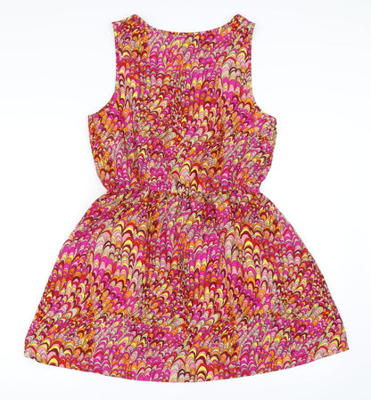 Chelsea Girl Womens Pink Geometric  Skater Dress  Size 12