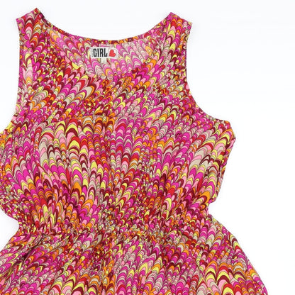 Chelsea Girl Womens Pink Geometric  Skater Dress  Size 12