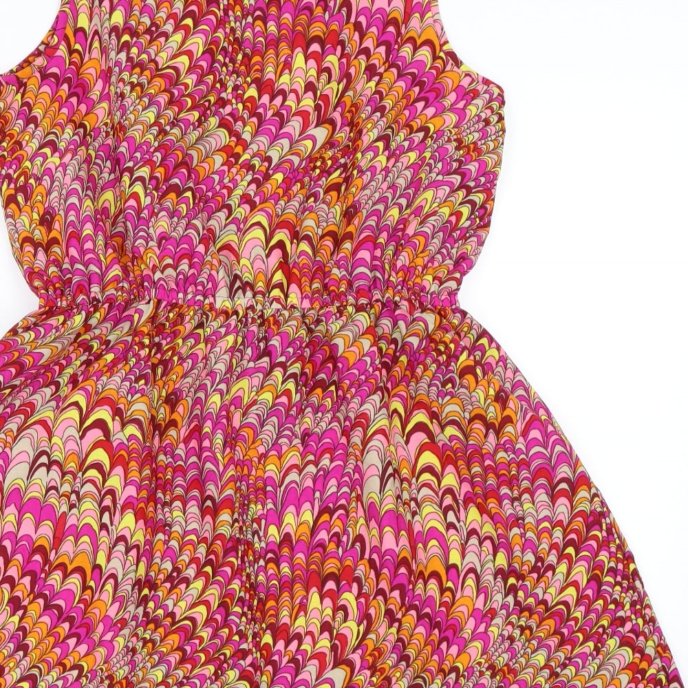Chelsea Girl Womens Pink Geometric  Skater Dress  Size 12
