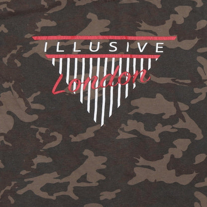 ILLUSIVE LONDON Mens Green Camouflage   T-Shirt Size XS