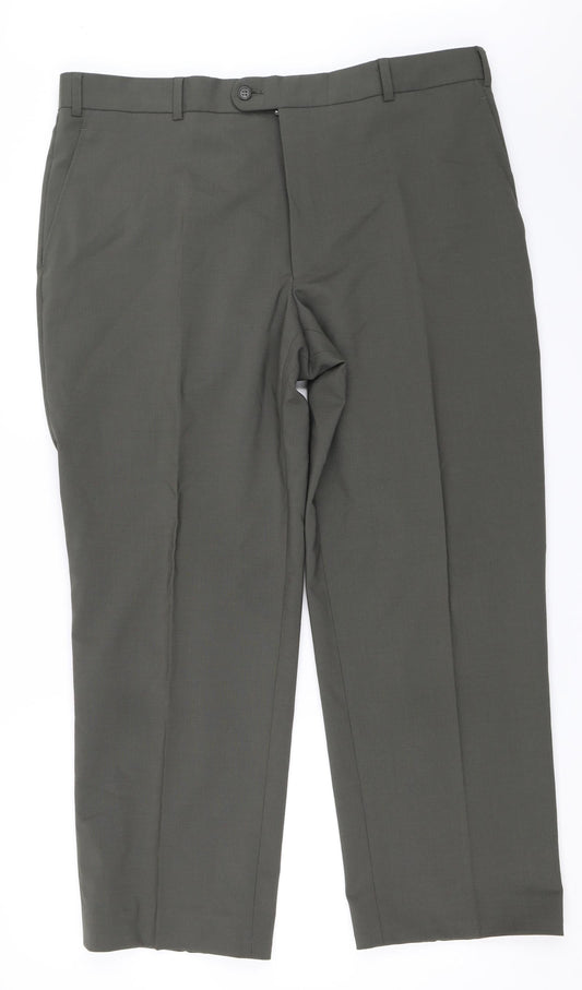 Mens UK Size 38 in Westbrook Regular Fit  Green Trousers