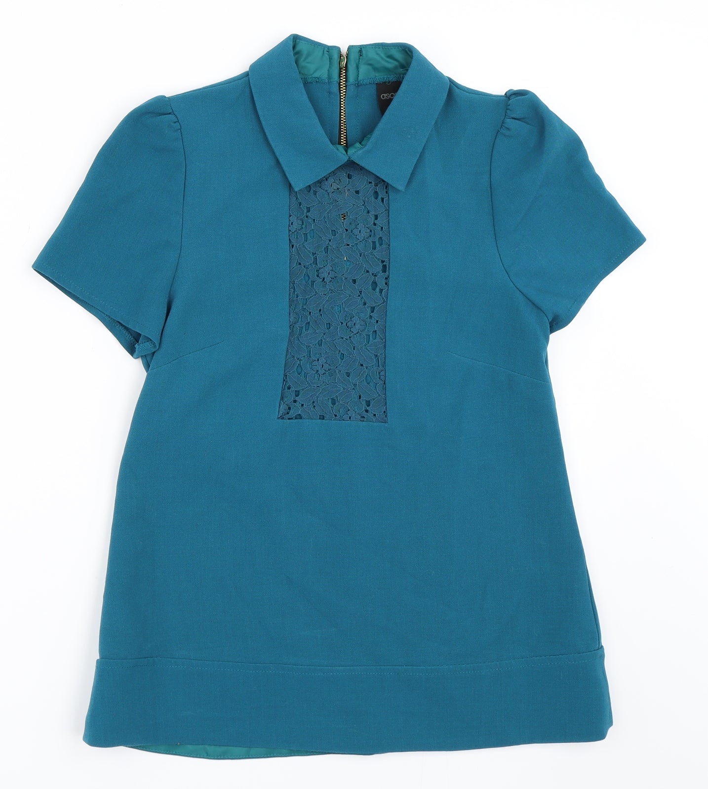 Womens UK Size 4 ASOS Blue Basic Blouse
