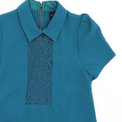 Womens UK Size 4 ASOS Blue Basic Blouse