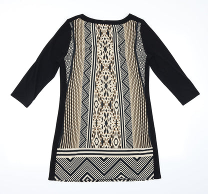 M&S Womens Multicoloured Geometric  Basic T-Shirt Size 8