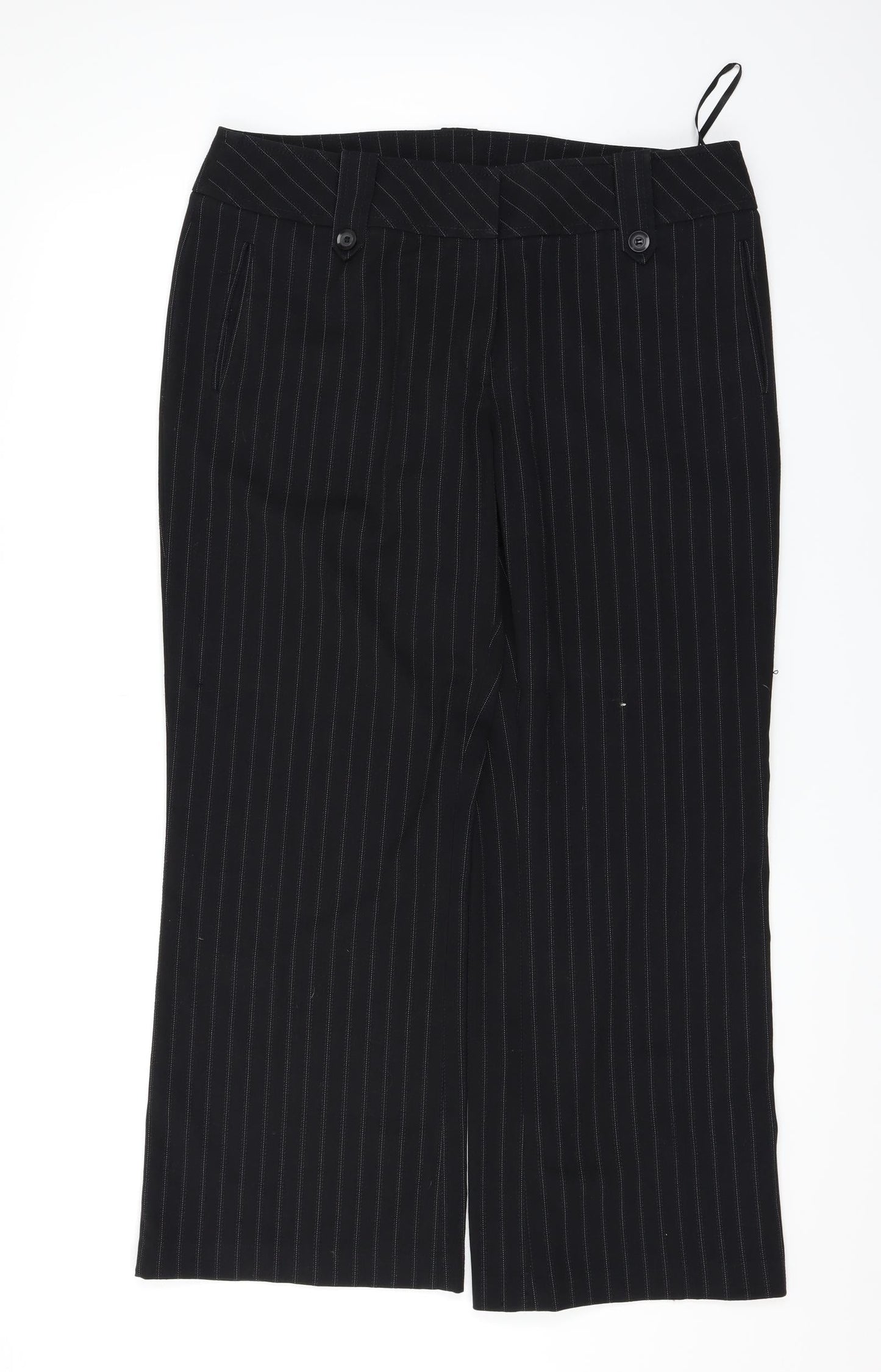 Womens UK Size 16 F&F Regular Fit Dress Pants Black Trousers