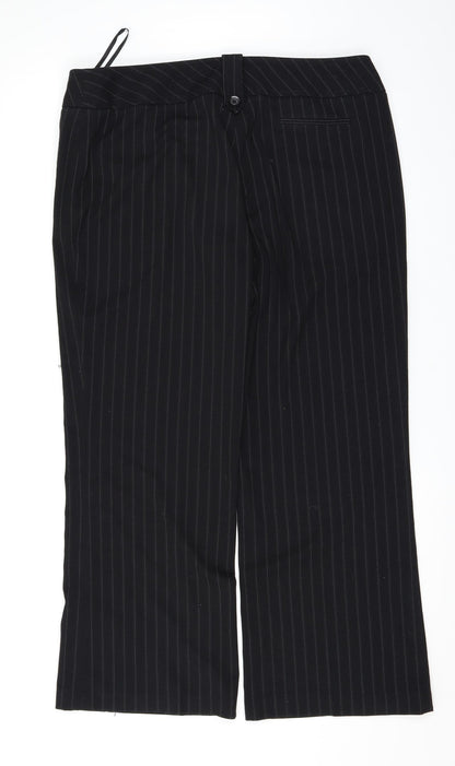 Womens UK Size 16 F&F Regular Fit Dress Pants Black Trousers