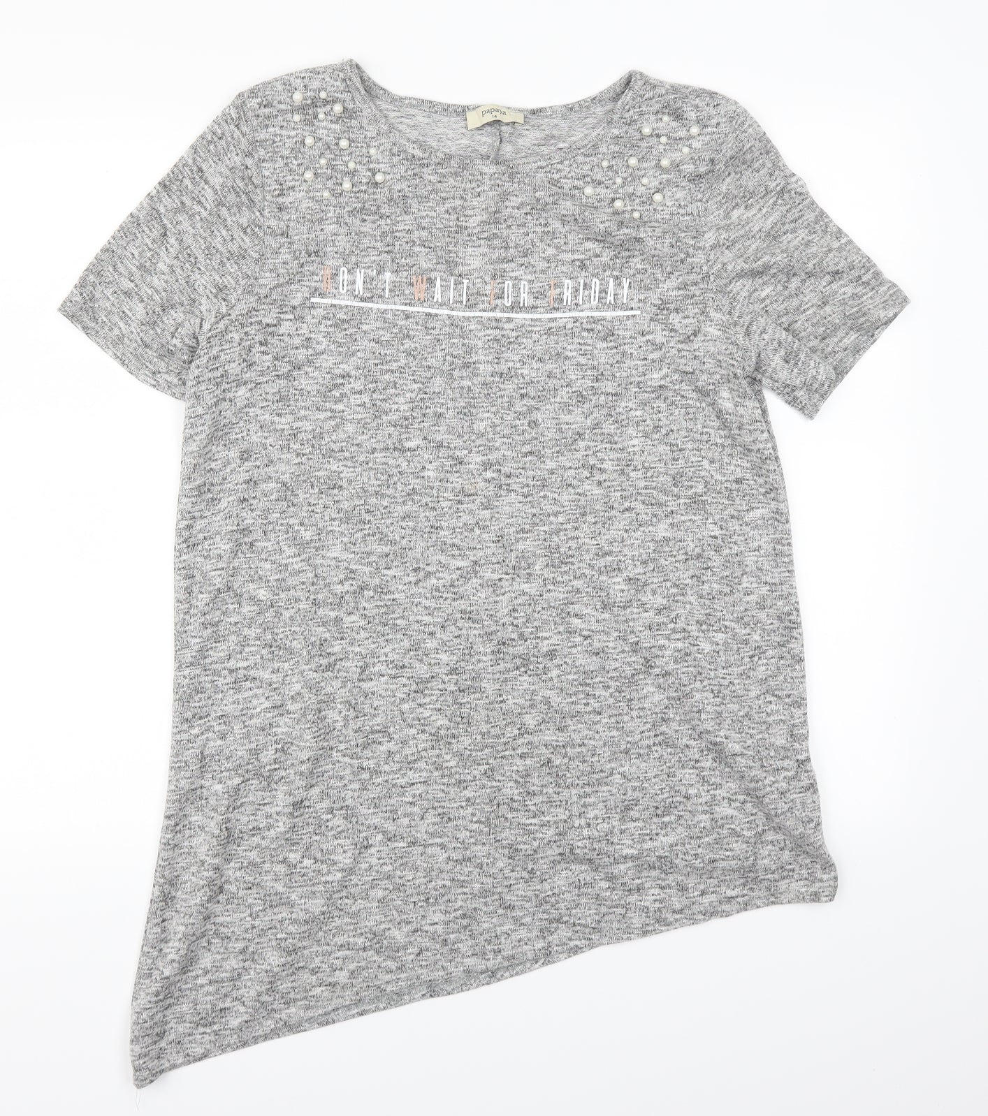 Matalan Womens Grey   Basic T-Shirt Size 14  - Don't Wait For Friday