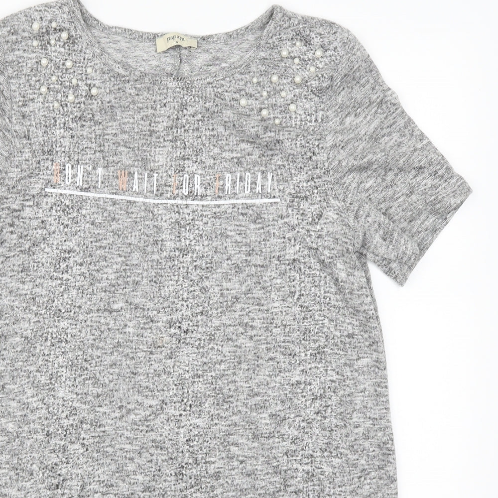 Matalan Womens Grey   Basic T-Shirt Size 14  - Don't Wait For Friday