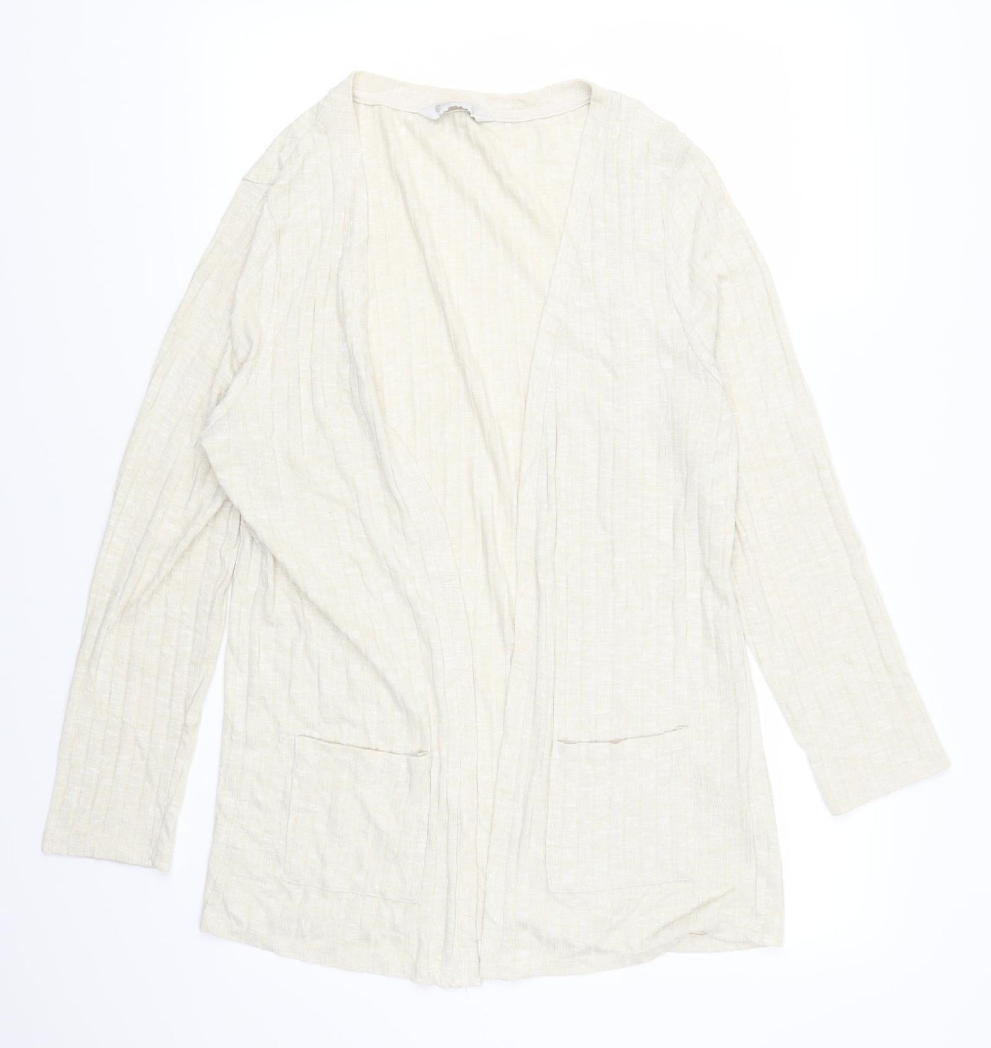 B Collection Womens Beige   Cardigan Jumper Size L  - e