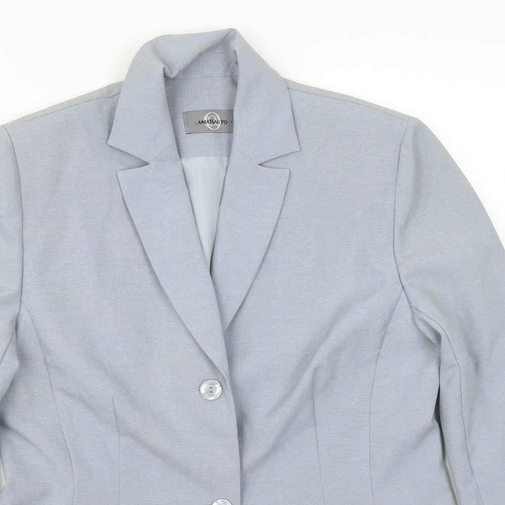 Womens UK Size 12 AMARANTO Regular Blue Suit Jacket