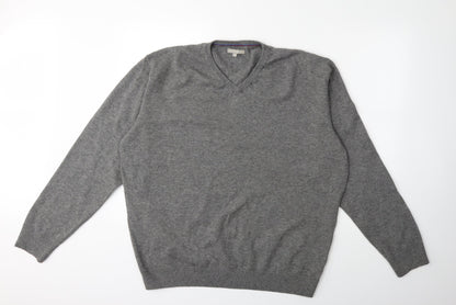 Avenue Mens Grey  Knit Pullover Jumper Size 2XL