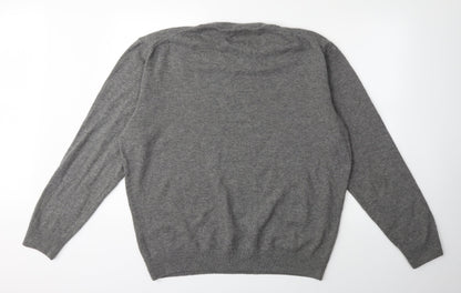Avenue Mens Grey  Knit Pullover Jumper Size 2XL