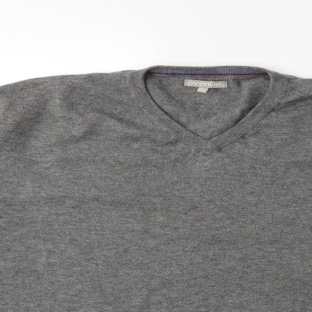 Avenue Mens Grey  Knit Pullover Jumper Size 2XL