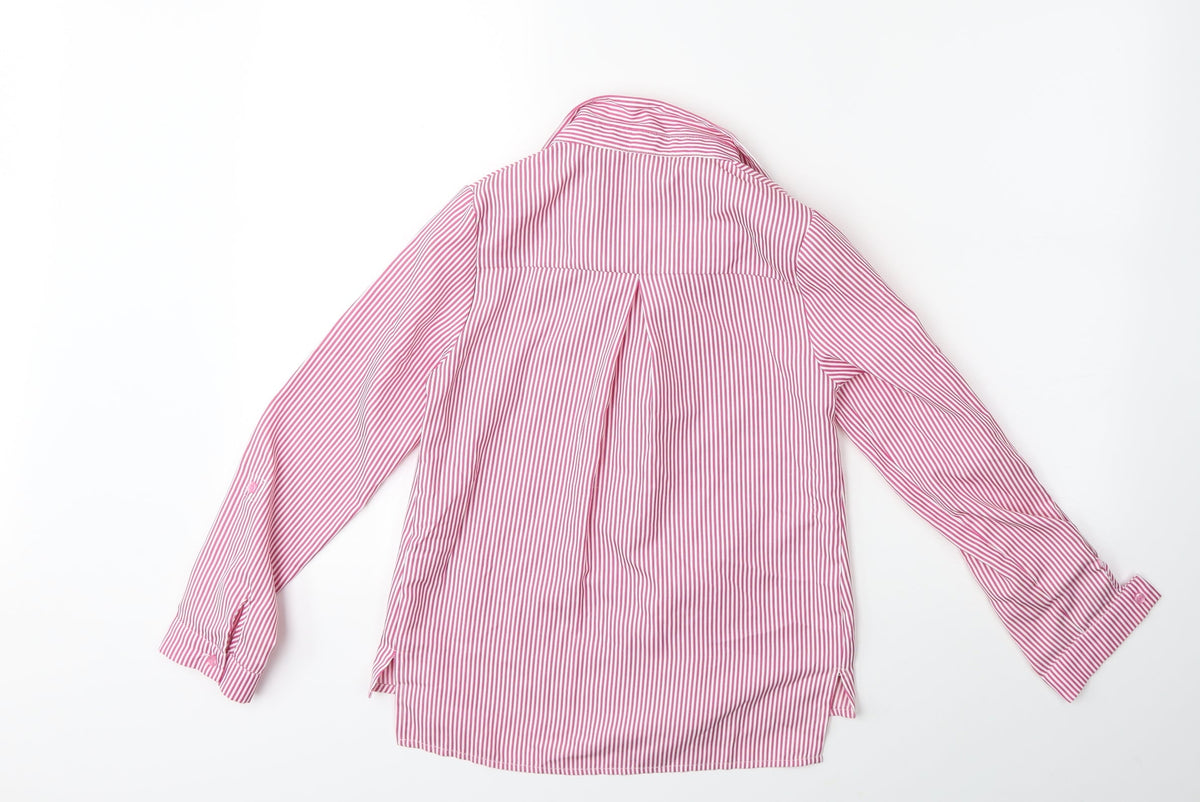 Nutmeg Girls Pink Striped  Basic Button-Up Size 10 Years