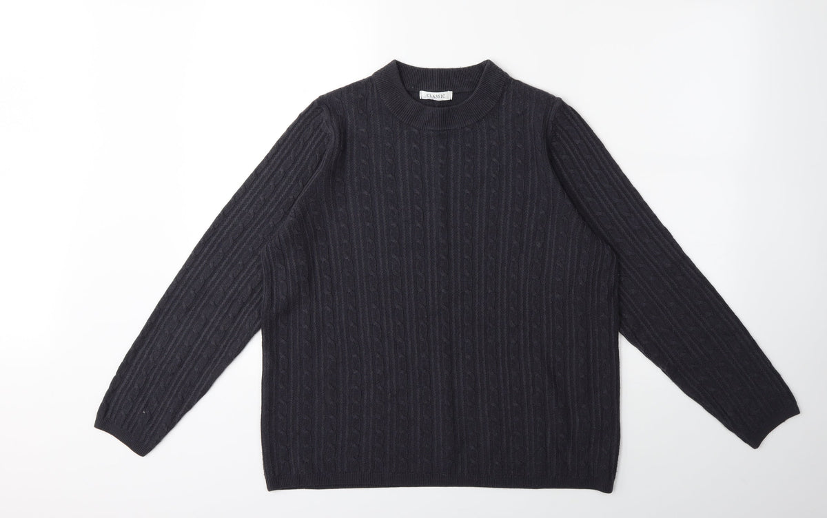 Marks & Spencer Womens Grey  Knit Pullover Jumper Size 16