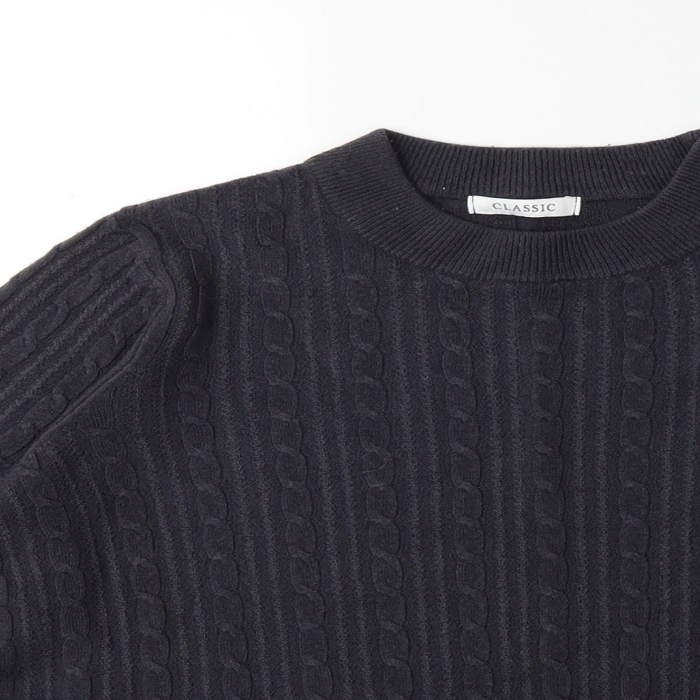 Marks & Spencer Womens Grey  Knit Pullover Jumper Size 16