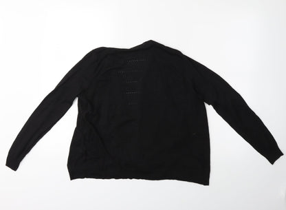 TU Womens Black  Knit Cardigan Jumper Size 12