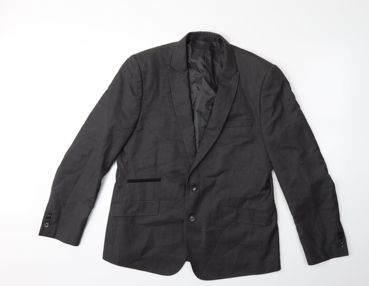 Mens UK Size 38 Preworn Regular Grey Suit Jacket