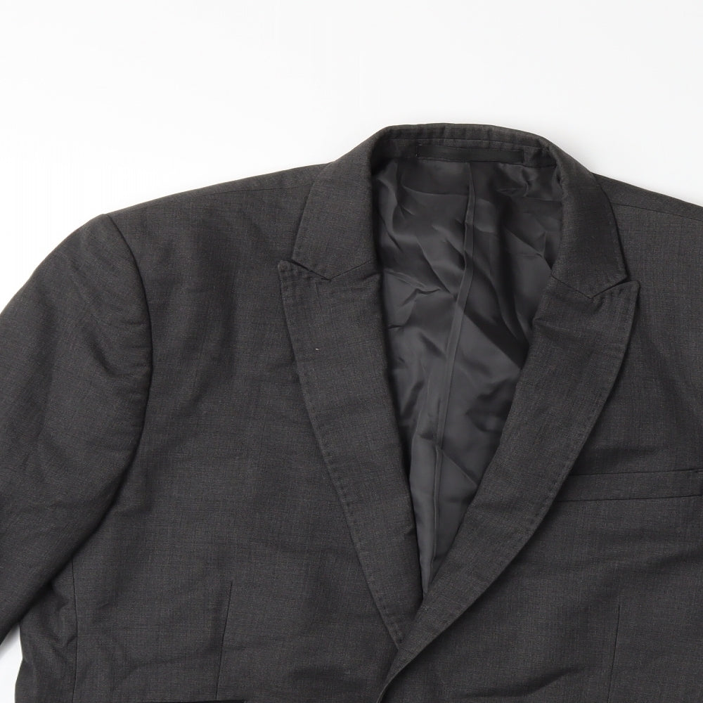 Mens UK Size 38 Preworn Regular Grey Suit Jacket