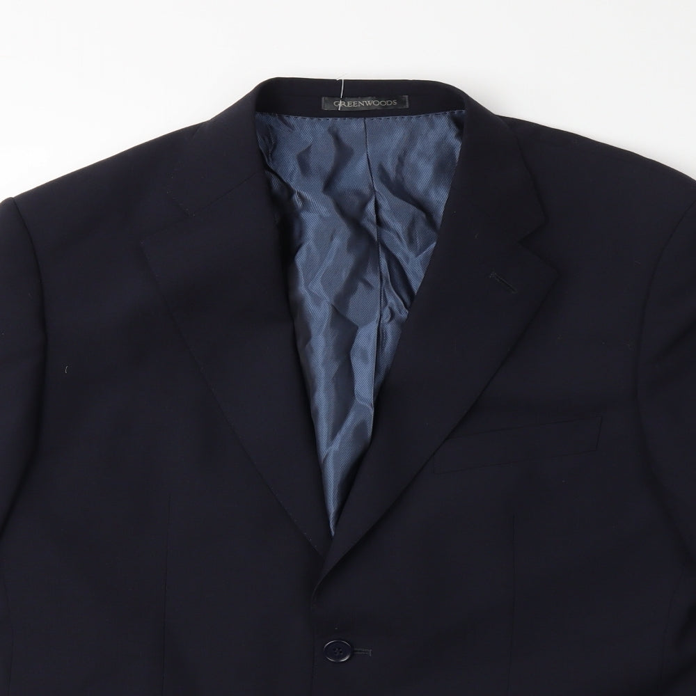 Mens UK Size 38 Greenwoods Regular Black Suit Jacket