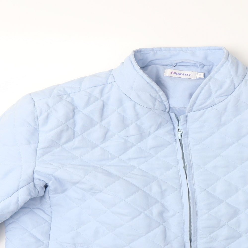 Womens UK Size 14 Damart Blue Quilted Coat