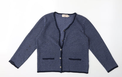 EWM Womens Black  Knit Cardigan Jumper Size 14