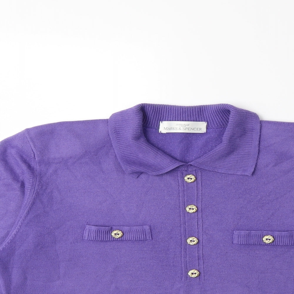 Marks and Spencer Womens Purple  Knit Pullover Jumper Size 12