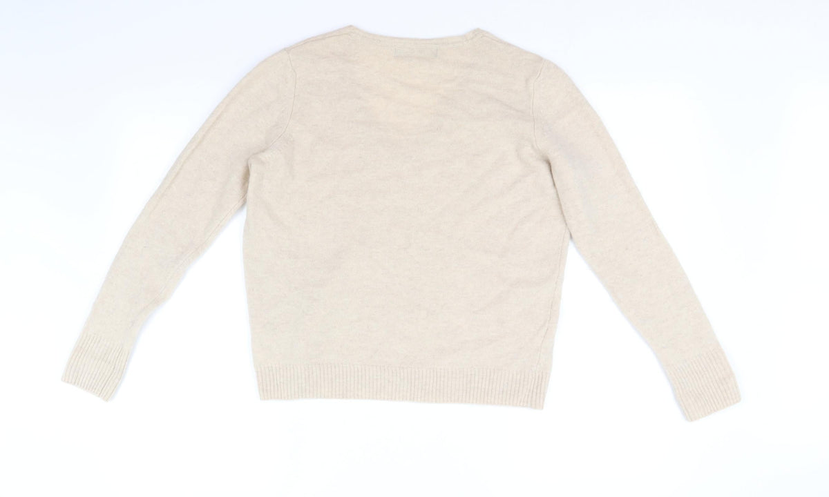 Marks & Spencer Collection Womens Beige   Pullover Jumper Size 12