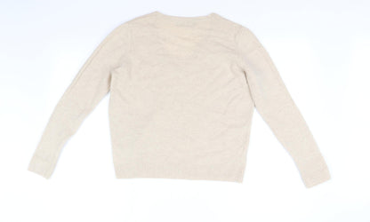 Marks & Spencer Collection Womens Beige   Pullover Jumper Size 12