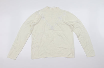 BM Womens White   Pullover Jumper Size S