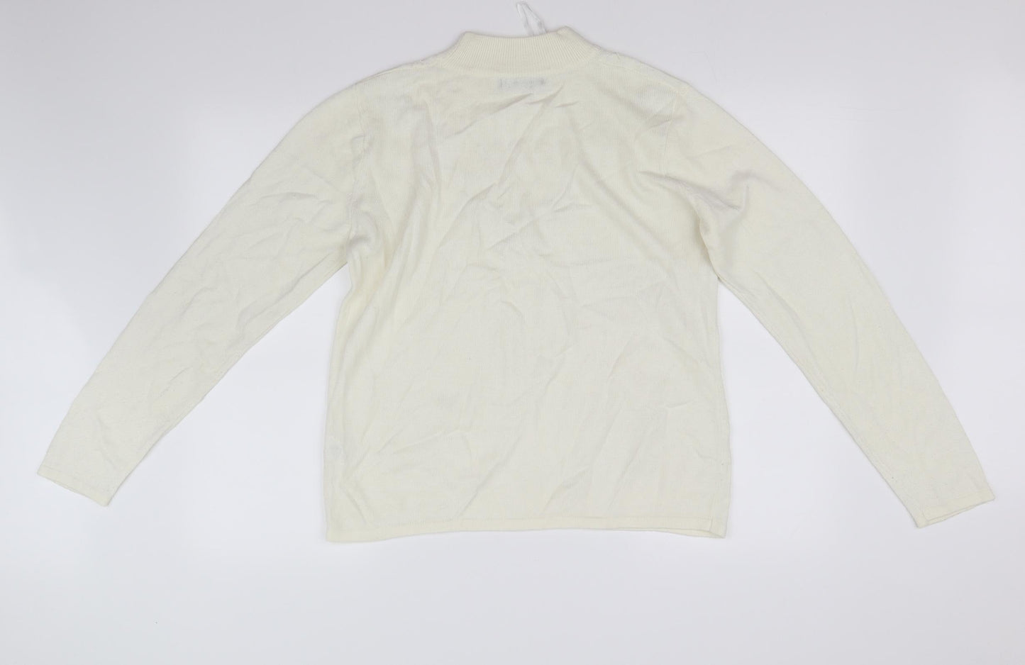 BM Womens White   Pullover Jumper Size S