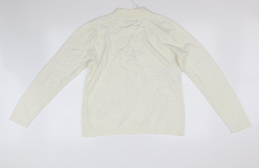 BM Womens White   Pullover Jumper Size S