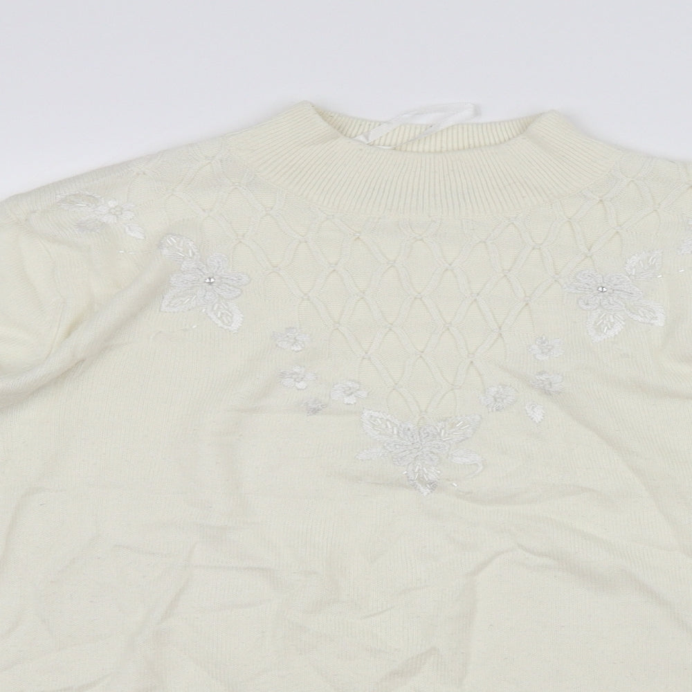 BM Womens White   Pullover Jumper Size S