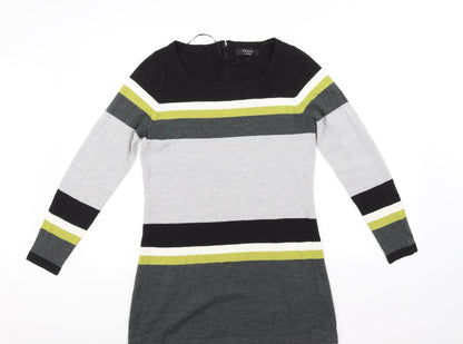 George Womens Grey Striped  Fit & Flare  Size 12