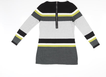 George Womens Grey Striped  Fit & Flare  Size 12