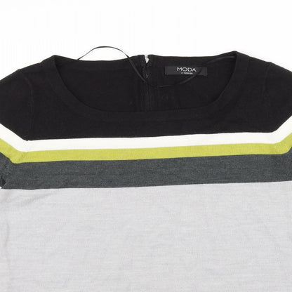 George Womens Grey Striped  Fit & Flare  Size 12