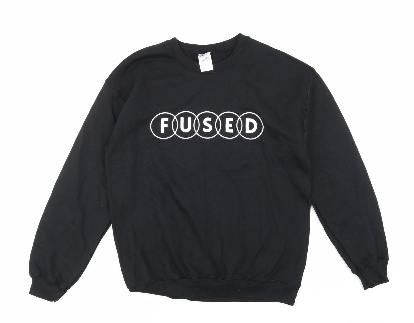 Mens UK Size M Gildan Black Pullover Sweatshirt