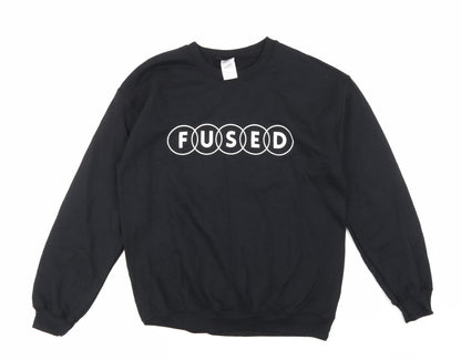 Mens UK Size M Gildan Black Pullover Sweatshirt
