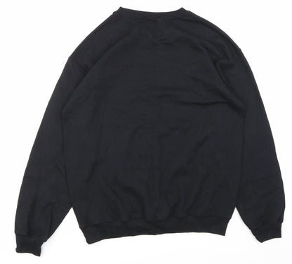 Mens UK Size M Gildan Black Pullover Sweatshirt