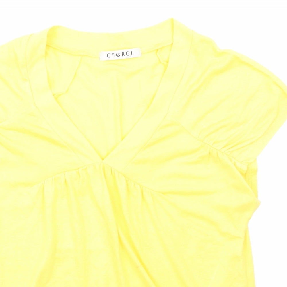 George Womens Yellow   Basic T-Shirt Size 10