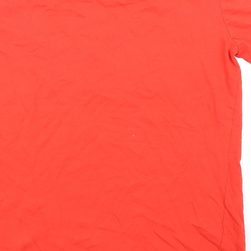 Womens UK Size 10 Papaya Red Basic T-Shirt